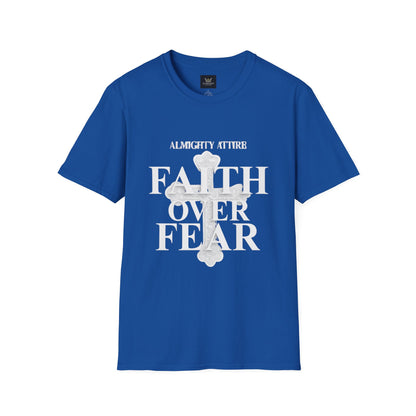 Almighty Attire Faith Over Fear T-Shirt — Christian Cross Inspirational Tee
