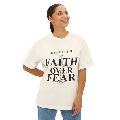 Almighty Attire Faith Over Fear T-Shirt – Bold Cross Inspirational Tee