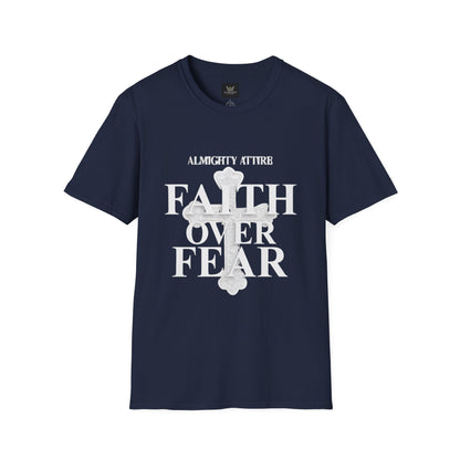 Almighty Attire Faith Over Fear T-Shirt — Christian Cross Inspirational Tee
