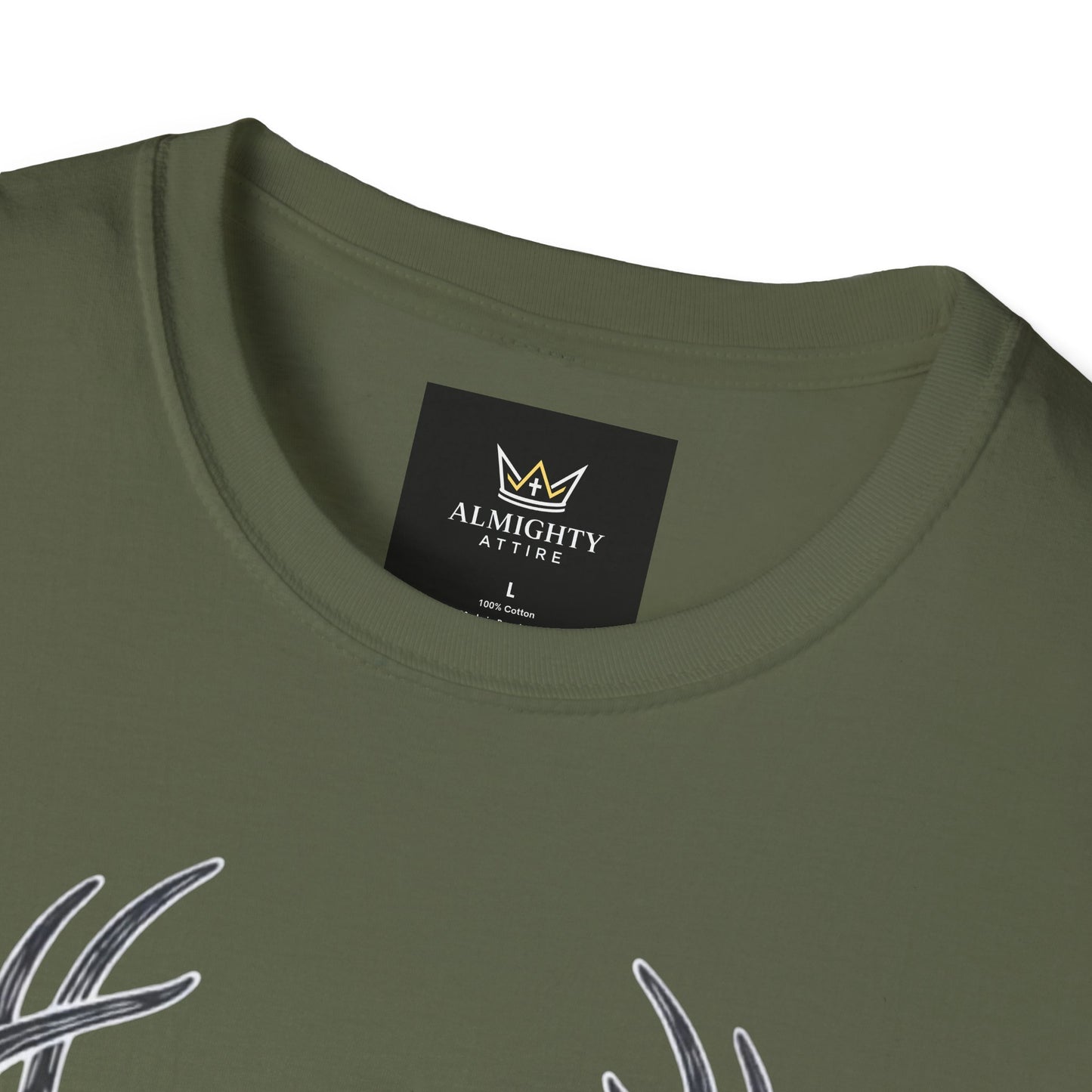 Almighty Attire Deer Antler Cross T-Shirt – Psalm 42:1 Hunting Faith Graphic