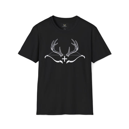 Almighty Attire Deer Antler Cross T-Shirt – Psalm 42:1 Hunting Faith Graphic