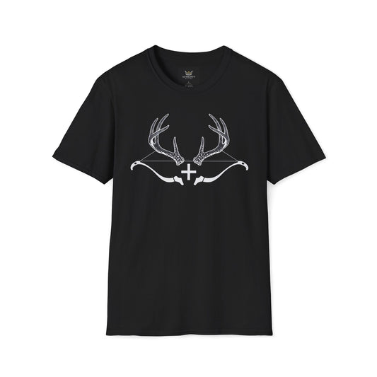 Almighty Attire Deer Antler Cross T-Shirt – Psalm 42:1 Hunting Faith Graphic