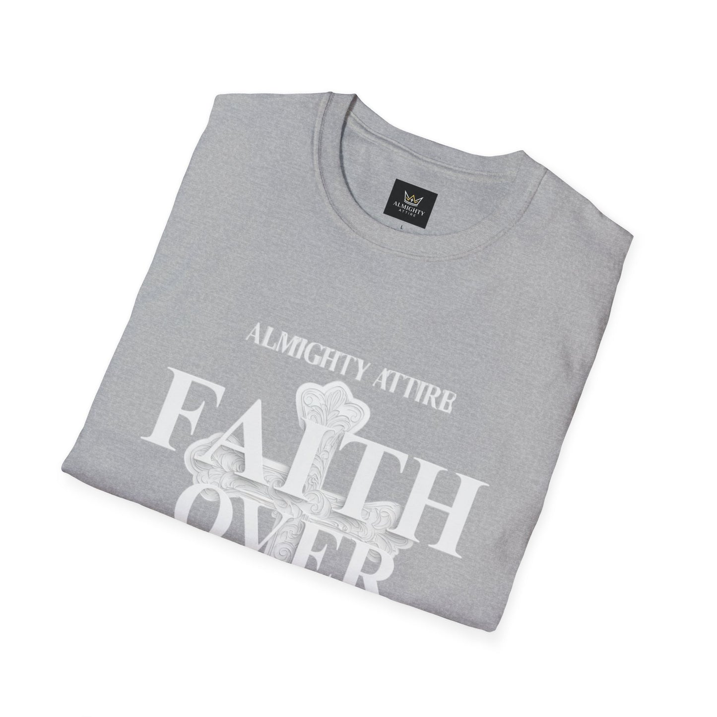 Almighty Attire Faith Over Fear T-Shirt — Christian Cross Inspirational Tee