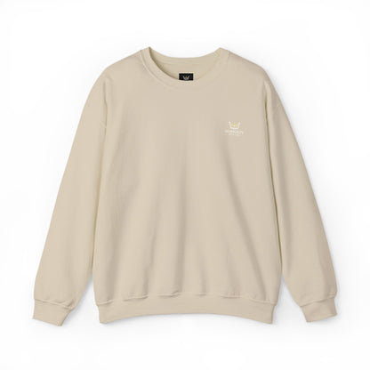 Almighty Attire Gold Crown Crewneck Sweatshirt – Minimal Back Logo Streetwear
