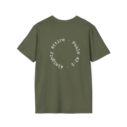 Almighty Attire Deer Antler Cross T-Shirt – Psalm 42:1 Hunting Faith Graphic