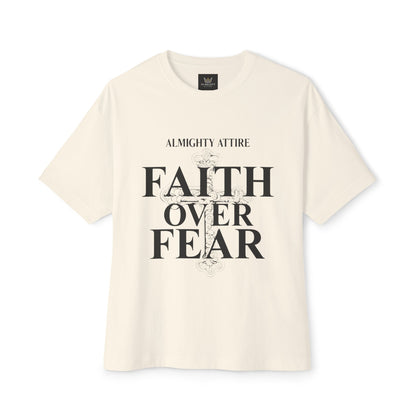 Almighty Attire Faith Over Fear T-Shirt – Bold Cross Inspirational Tee