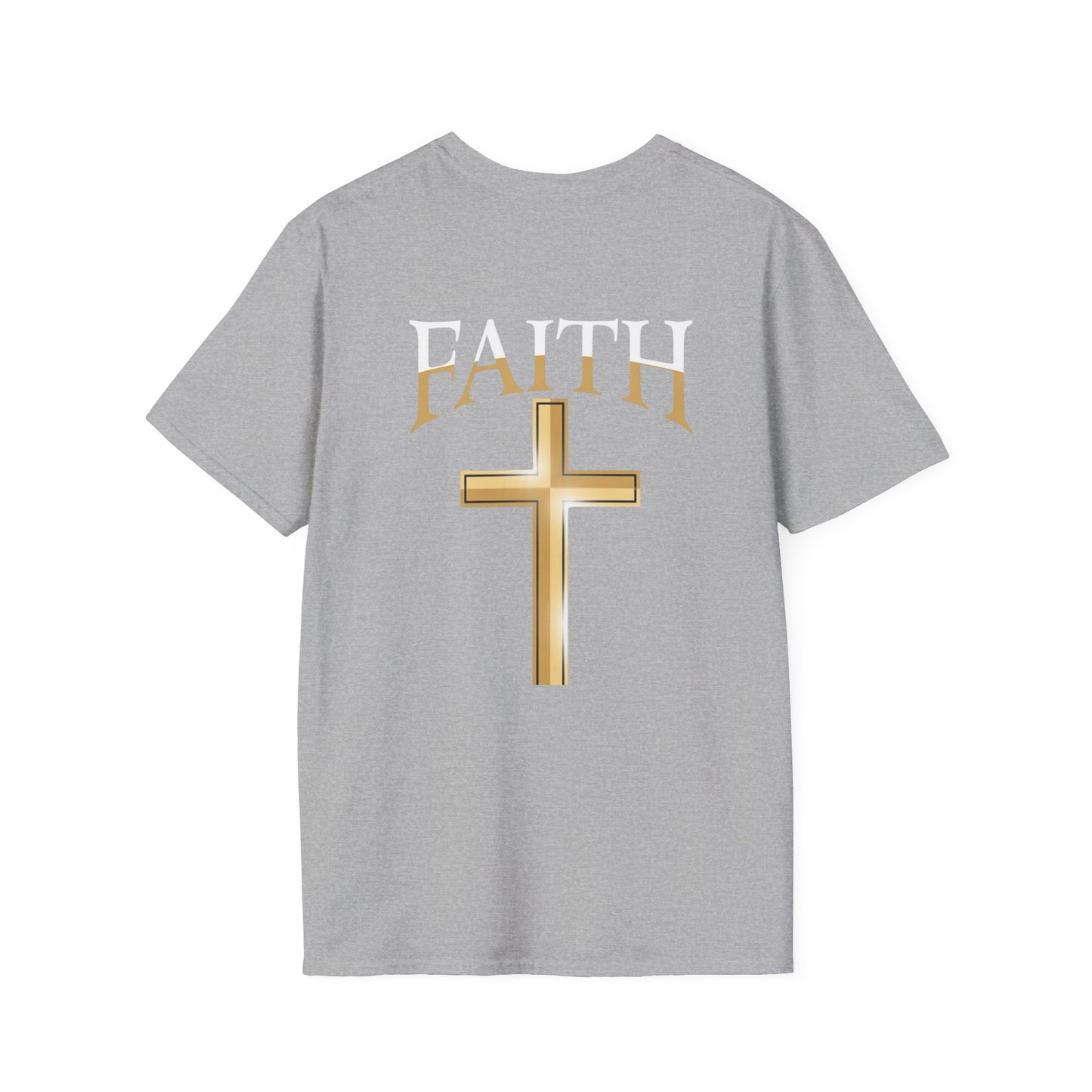 Almighty Attire Faith Cross T-Shirt – Gold Ornate Cross Graphic