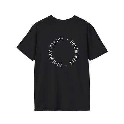 Almighty Attire Deer Antler Cross T-Shirt – Psalm 42:1 Hunting Faith Graphic