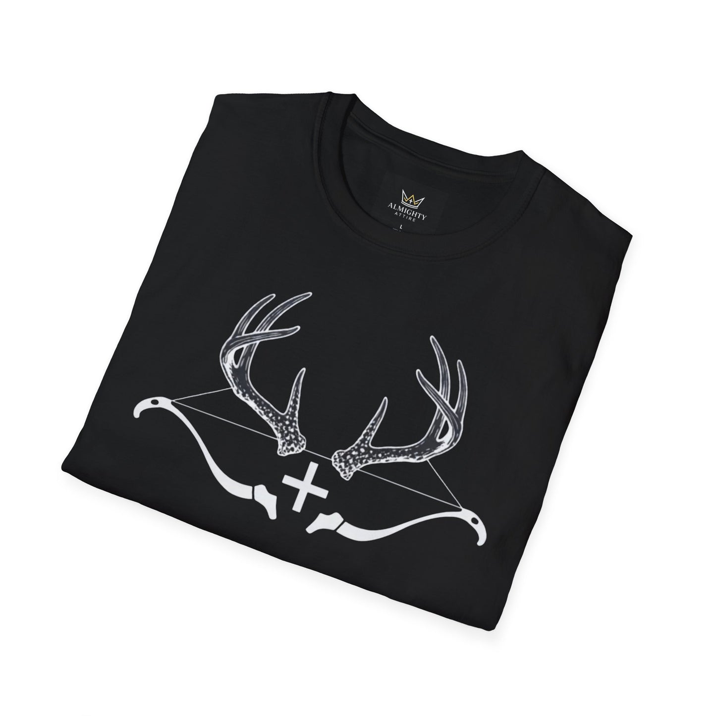 Almighty Attire Deer Antler Cross T-Shirt – Psalm 42:1 Hunting Faith Graphic
