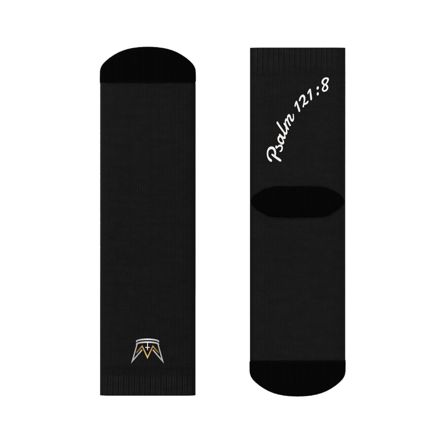 Almighty Attire Psalm 121:8 Crew Socks – Christian Shield Logo Socks