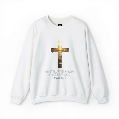 Almighty Attire Be Still & Know Crewneck – Psalm 46:10 Cross Sweatshirt