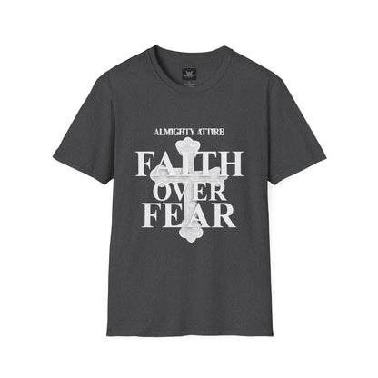 Almighty Attire Faith Over Fear T-Shirt — Christian Cross Inspirational Tee