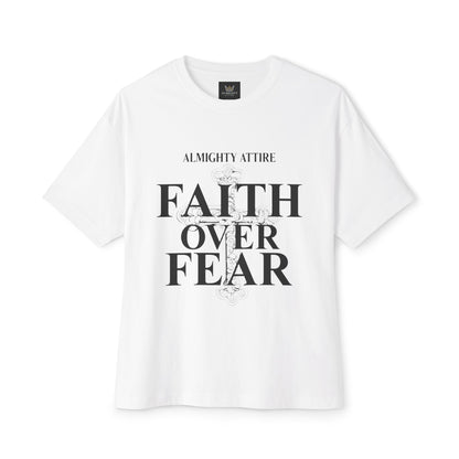 Almighty Attire Faith Over Fear T-Shirt – Bold Cross Inspirational Tee