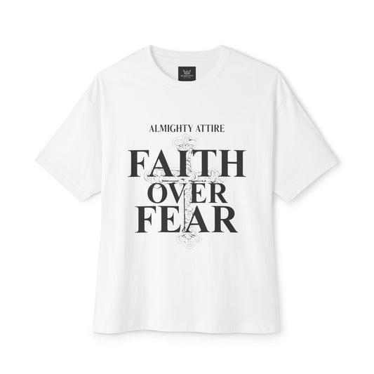 Almighty Attire Faith Over Fear T-Shirt – Bold Cross Inspirational Tee