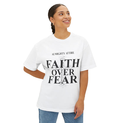Almighty Attire Faith Over Fear T-Shirt – Bold Cross Inspirational Tee