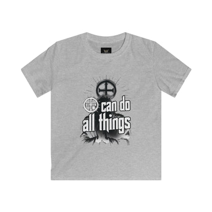 Almighty Attire Kids Tee — "I Can Do All Things" Faith Cross Graphic