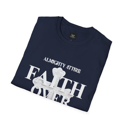 Almighty Attire Faith Over Fear T-Shirt — Christian Cross Inspirational Tee