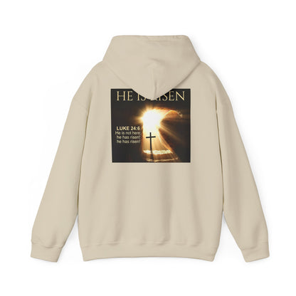 Almighty Attire He Is Risen Hoodie — Christian Easter Resurrection Sweatshirt graphic