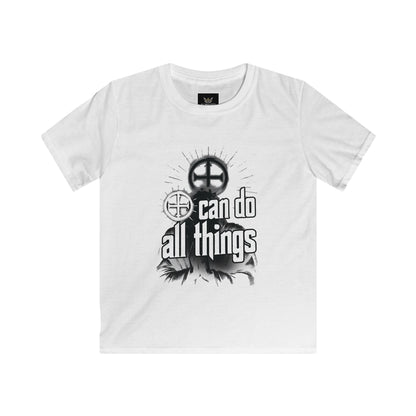Almighty Attire Kids Tee — "I Can Do All Things" Faith Cross Graphic