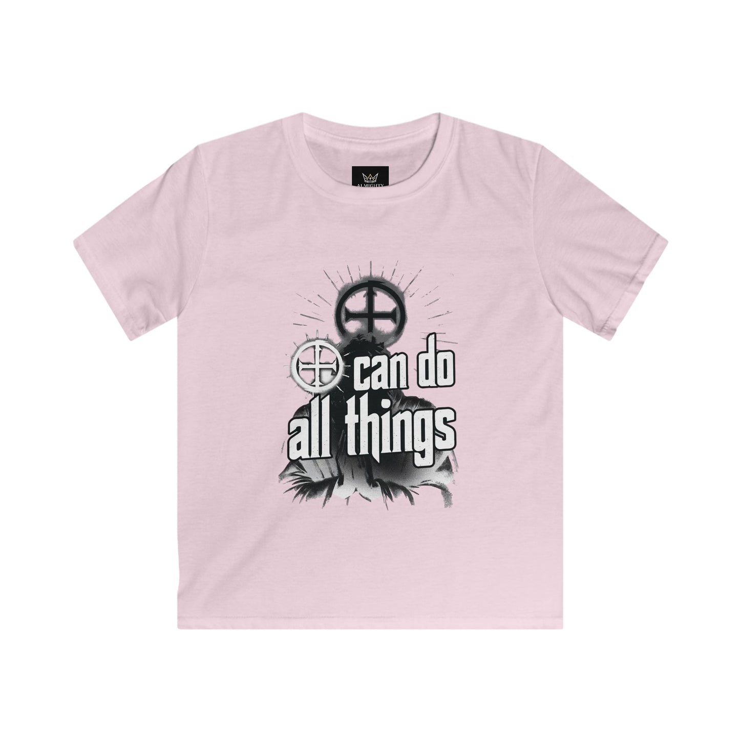 Almighty Attire Kids Tee — "I Can Do All Things" Faith Cross Graphic