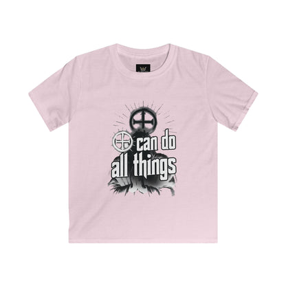 Almighty Attire Kids Tee — "I Can Do All Things" Faith Cross Graphic