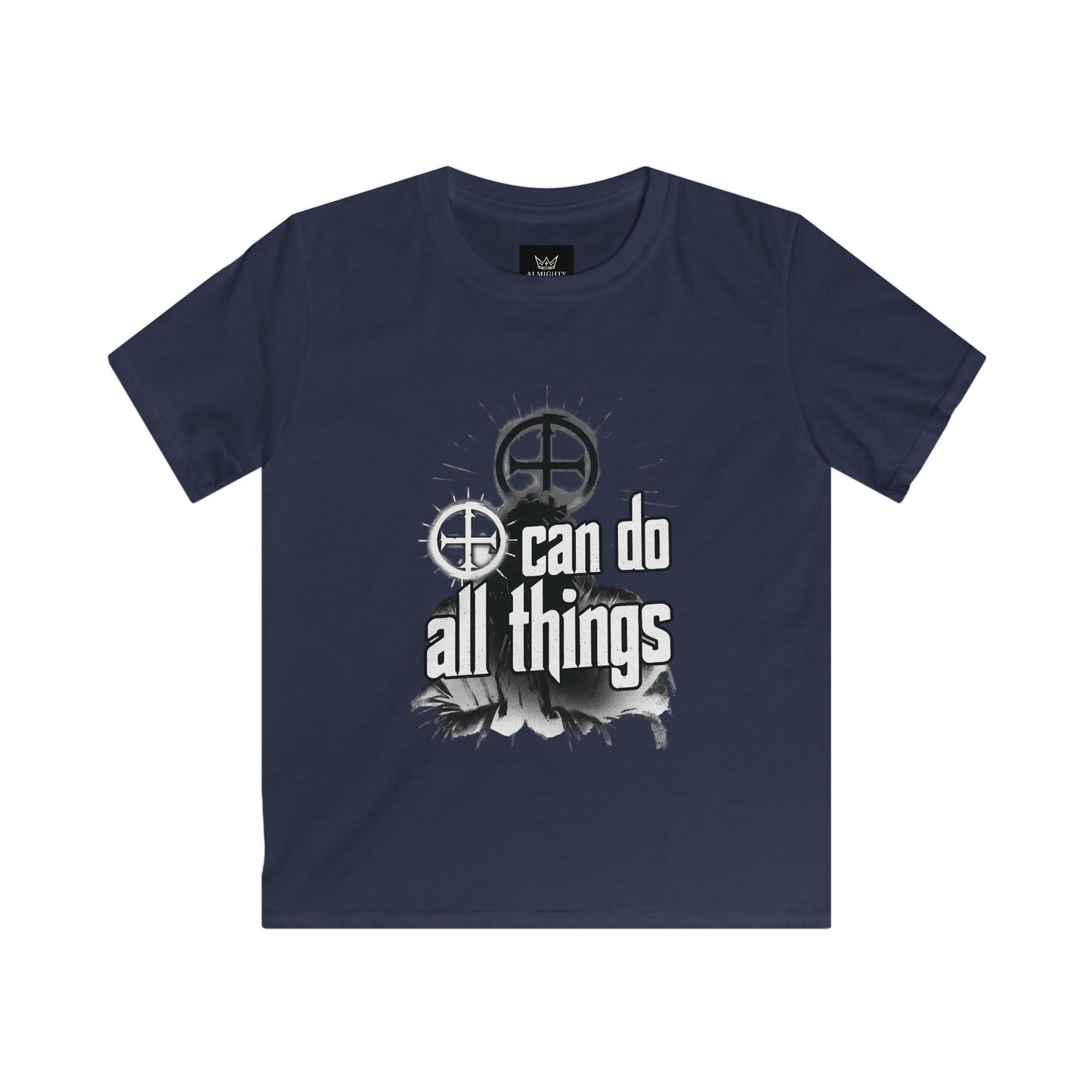 Almighty Attire Kids Tee — "I Can Do All Things" Faith Cross Graphic