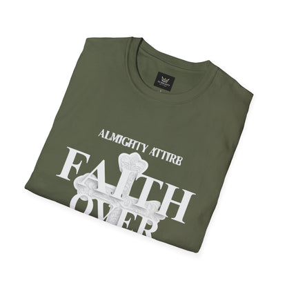 Almighty Attire Faith Over Fear T-Shirt — Christian Cross Inspirational Tee