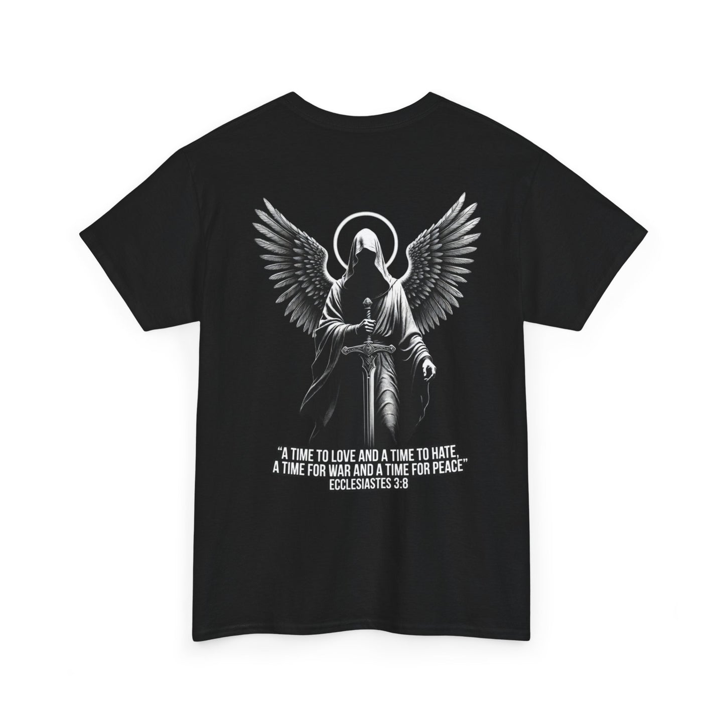 Almighty Attire Angel Guardian Tee – Ecclesiastes 3:8 Wings & Cross Graphic