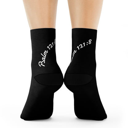 Almighty Attire Psalm 121:8 Crew Socks – Christian Shield Logo Socks