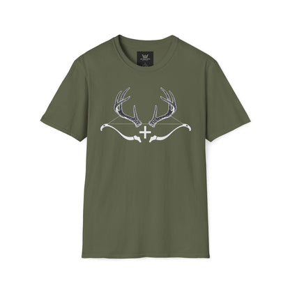 Almighty Attire Deer Antler Cross T-Shirt – Psalm 42:1 Hunting Faith Graphic