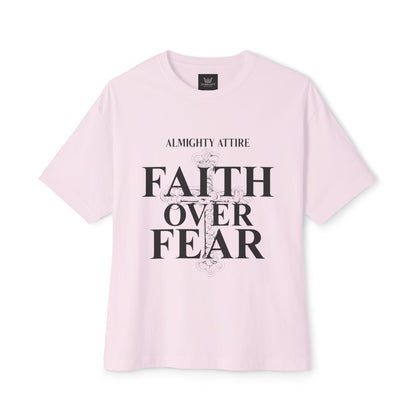 Almighty Attire Faith Over Fear T-Shirt – Bold Cross Inspirational Tee