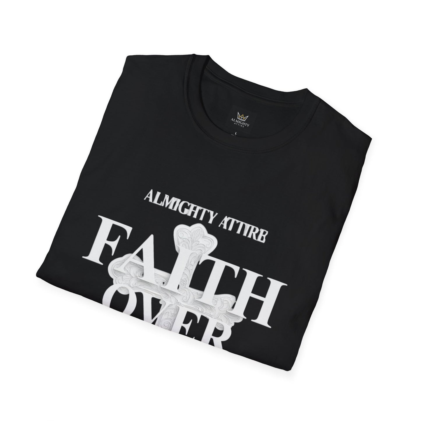 Almighty Attire Faith Over Fear T-Shirt — Christian Cross Inspirational Tee
