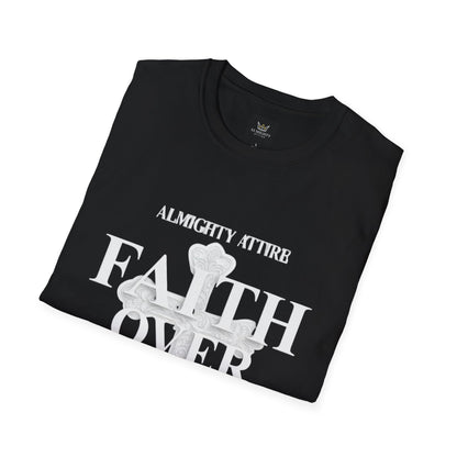Almighty Attire Faith Over Fear T-Shirt — Christian Cross Inspirational Tee