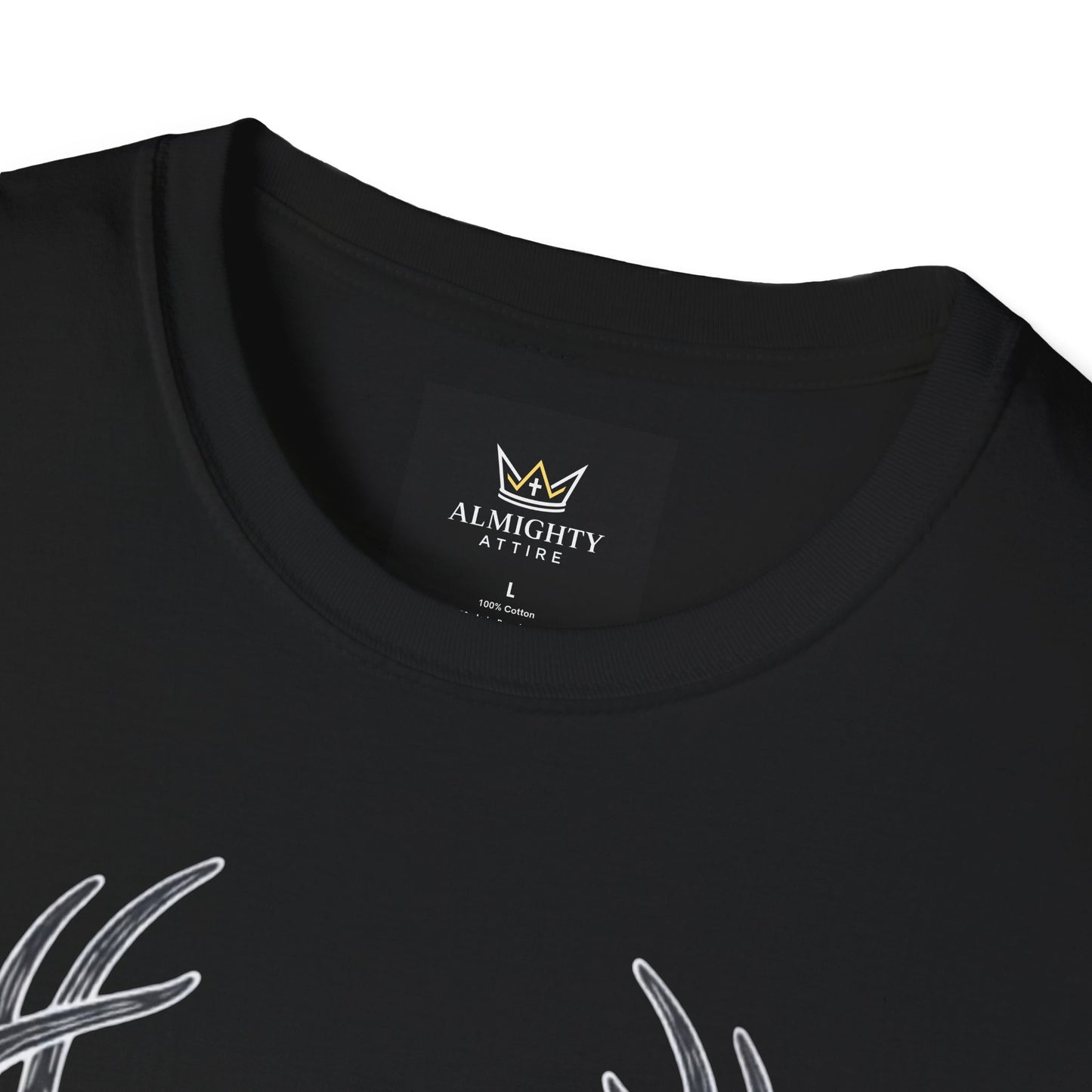 Almighty Attire Deer Antler Cross T-Shirt – Psalm 42:1 Hunting Faith Graphic
