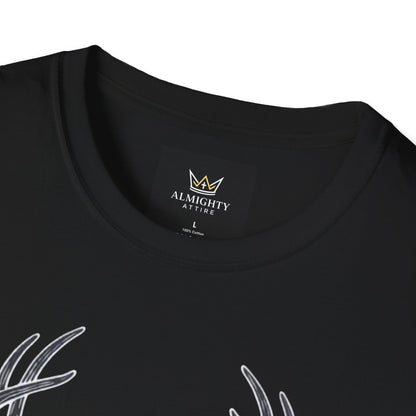 Almighty Attire Deer Antler Cross T-Shirt – Psalm 42:1 Hunting Faith Graphic