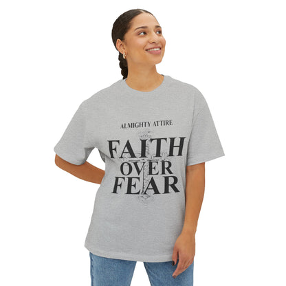 Almighty Attire Faith Over Fear T-Shirt – Bold Cross Inspirational Tee